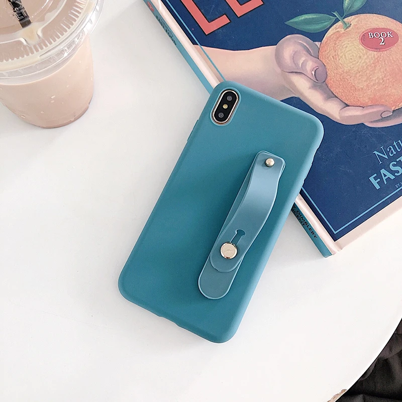 Soft Frosted TPU Blank Case with Wrist Band Cell Phone Case Wholesale Matte TPU Back Cover for iPhone X/xs max