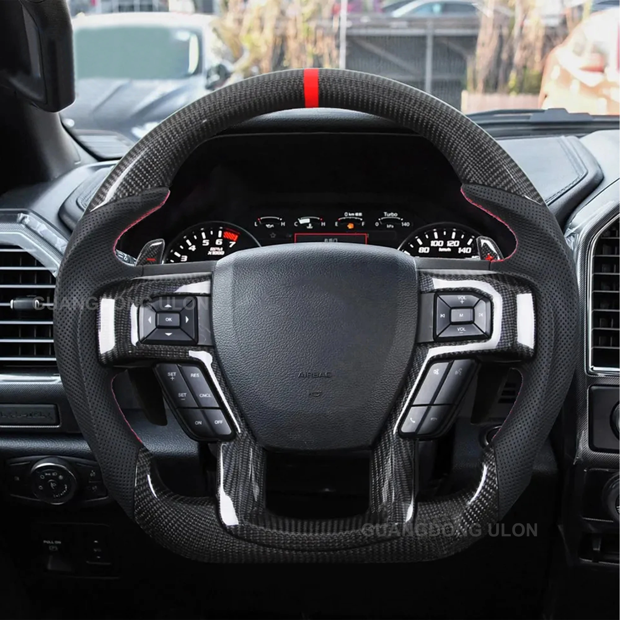 Factory Price Real F150 Carbon Fiber Steering Wheel fit Ford F-150 2021-2023 Wholesale Auto accessory Raptor Steering Wheels