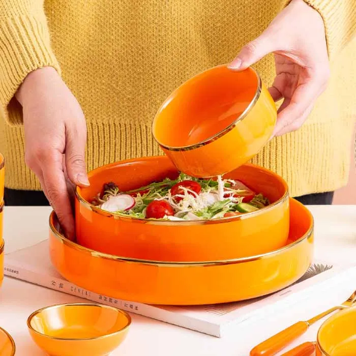 Household tableware ceramic dinnerware sets for 6 people / arabic luxury ceramic dinnerware set