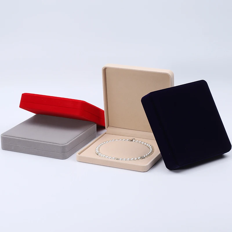 Cold macro custom custom logo wholesale jewelry packaging box Luxury velvet pearl necklace set jewelry box