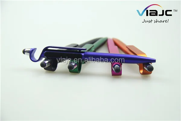 4 in 1 ball pen with light mobile phone holder stylus