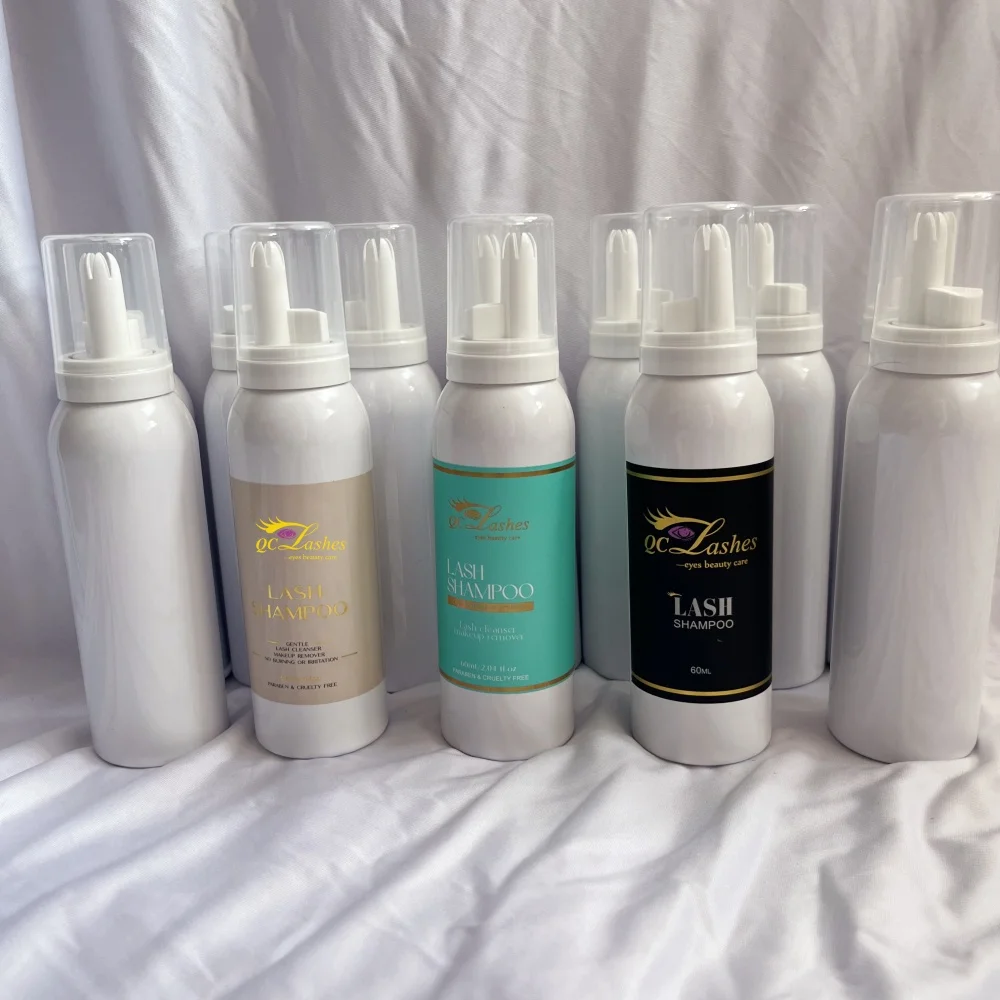 New Style Private Label 100ML Eyelash Cleanser Shampoo Bottle Pink & White Foam whip cream whipped lash shampoo