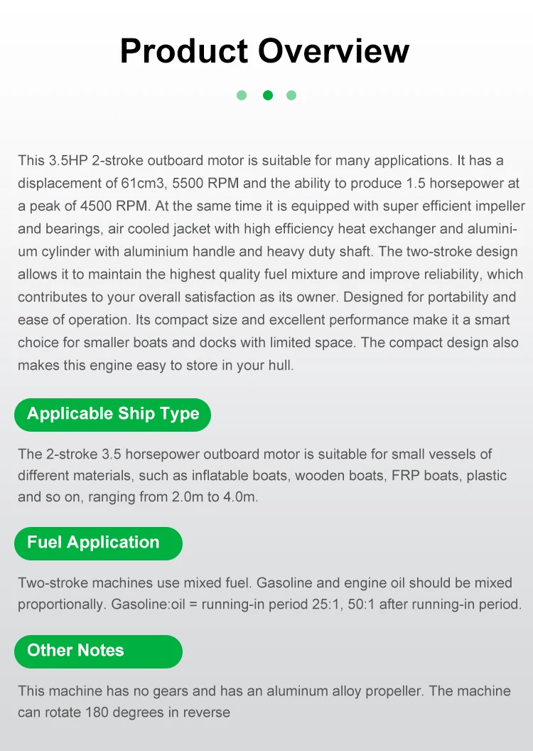 AIQIDI On sale 2.5HP 3.5HP 2 Stroke Outboard Engine T2.5 Outboard Motor