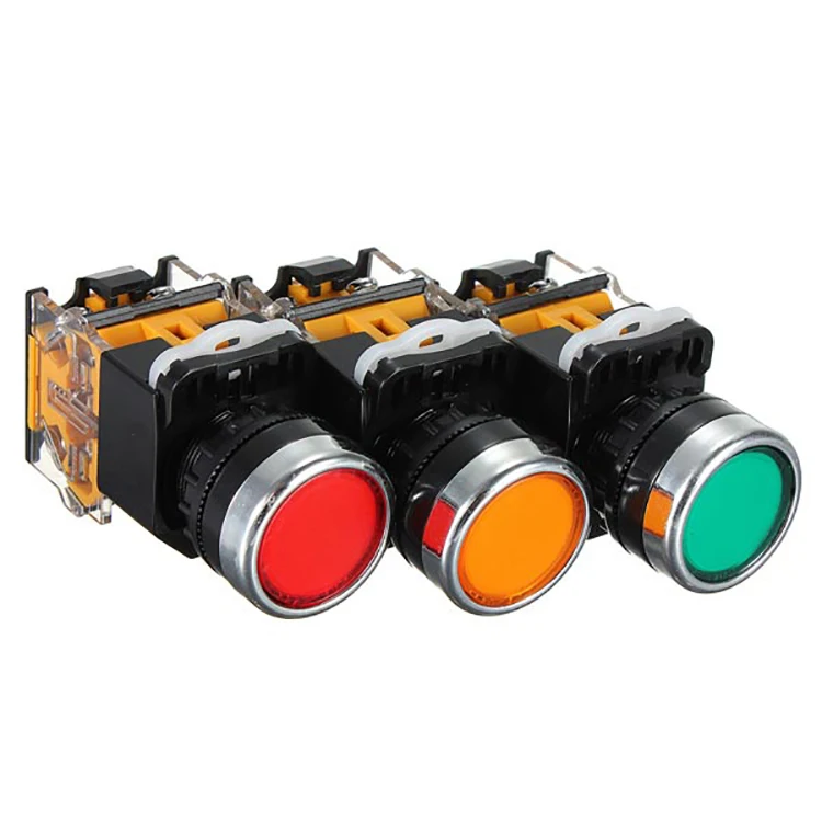 LED Indicator Light Lamp Electrical Momentary Push Button Switch Power Tools Switch Return Momentary 1NO Plastic Push Spring 10A