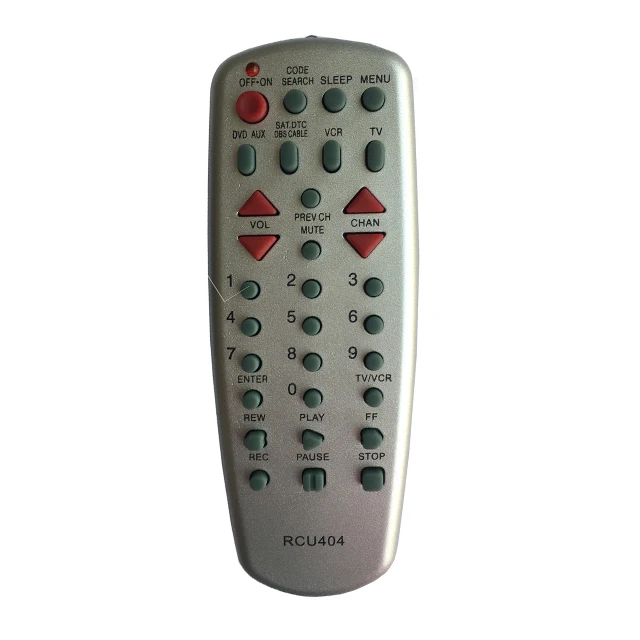 Silver 4 in 1 RCA universal remote control RCA 404 Series TV/VCR/SAT CBL DTC/DVD AUX