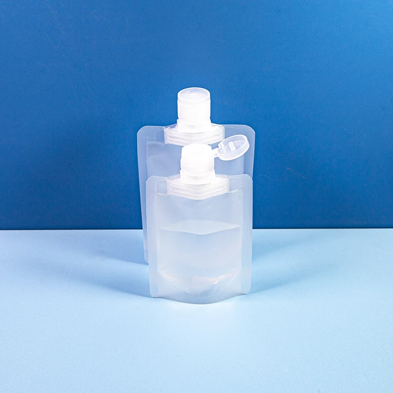 Popular portabledoypack with spout bag 30ml 50ml 100ml liquid cosmetic packaging spout bag Ready to Ship