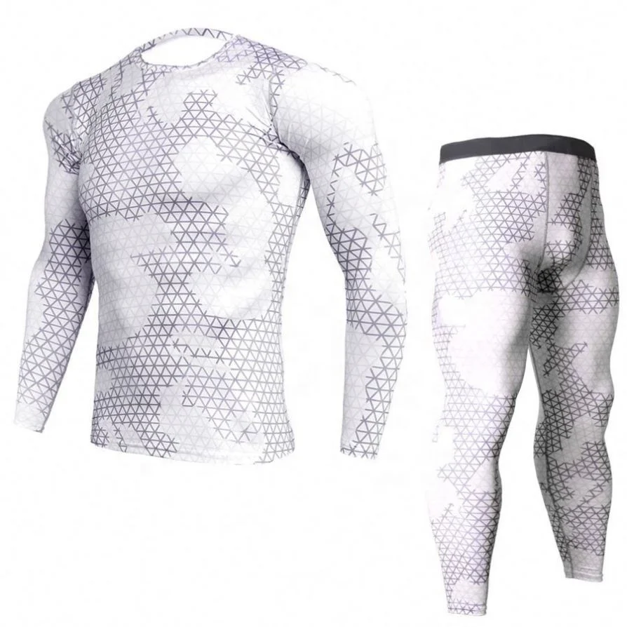 Hot Sale Men Women Long Sleeve Shirts And Leggings Set Custom Logo Compression Gym Fitness Rash Guard