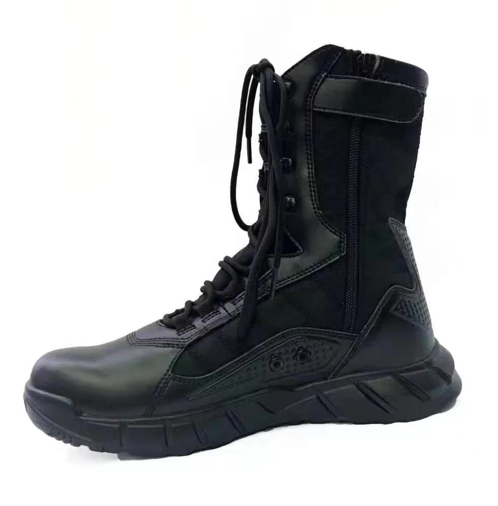 TSB0109 stock ready ship black color    9.5 inches Light weight desert boots  PU  outsole  Suede cow leather combat shoes