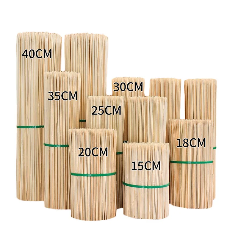 Barbecue Bamboo Sticks Large Bamboo Bbq Wood Stick Skewer 40 Cm Long Hot Dog Bamboo Barbecue Sticks
