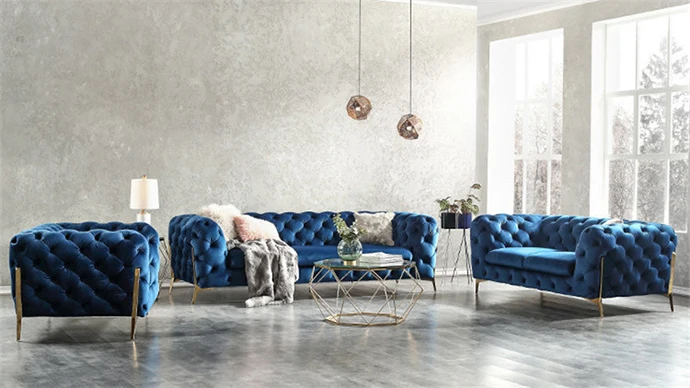  Бархатные диваны Честерфилд 3 seater бархатные