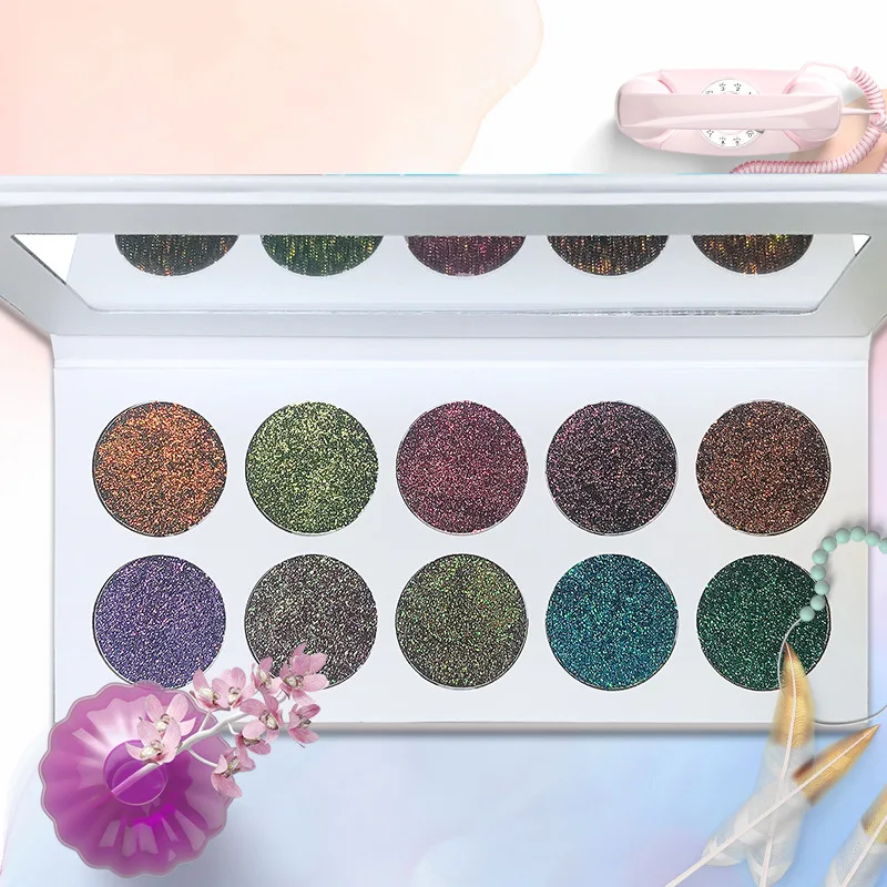 10 Colors Makeup Eyeshadow Palette Easy to Color Long Lasting Vegan High Pigment Color Shift Eyeshadow