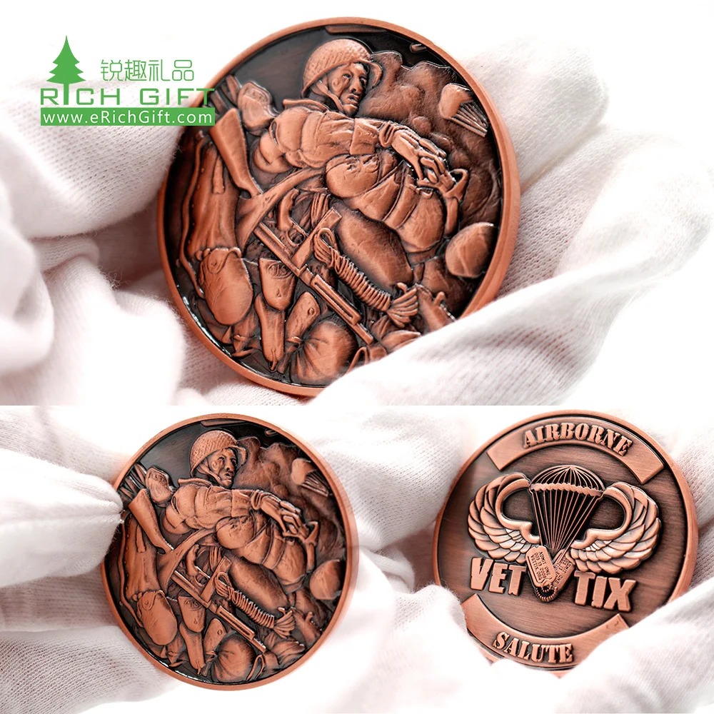 Personal unique design antique ancient blank gold brass nickel round custom copper challenge coins for souvenir