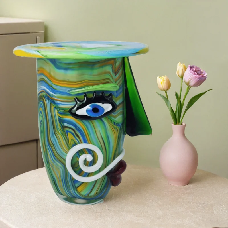 Hand Blown Glass Factory Murano Glass Vase Decorative Objects