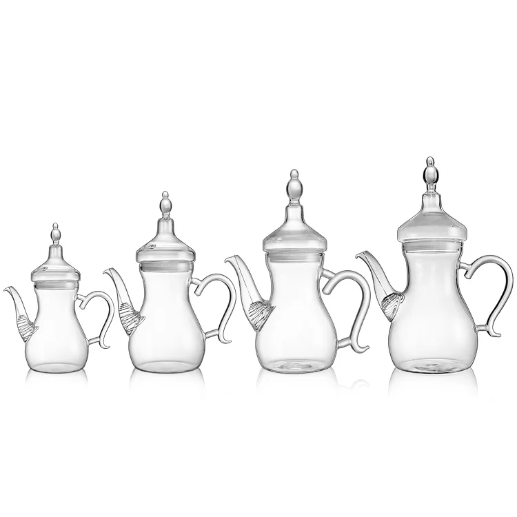 Wholesale Borosilicate Heat Resistant Glass Moroccan Arabic Style Teapot Tea Cup with Infuser Teapots Set