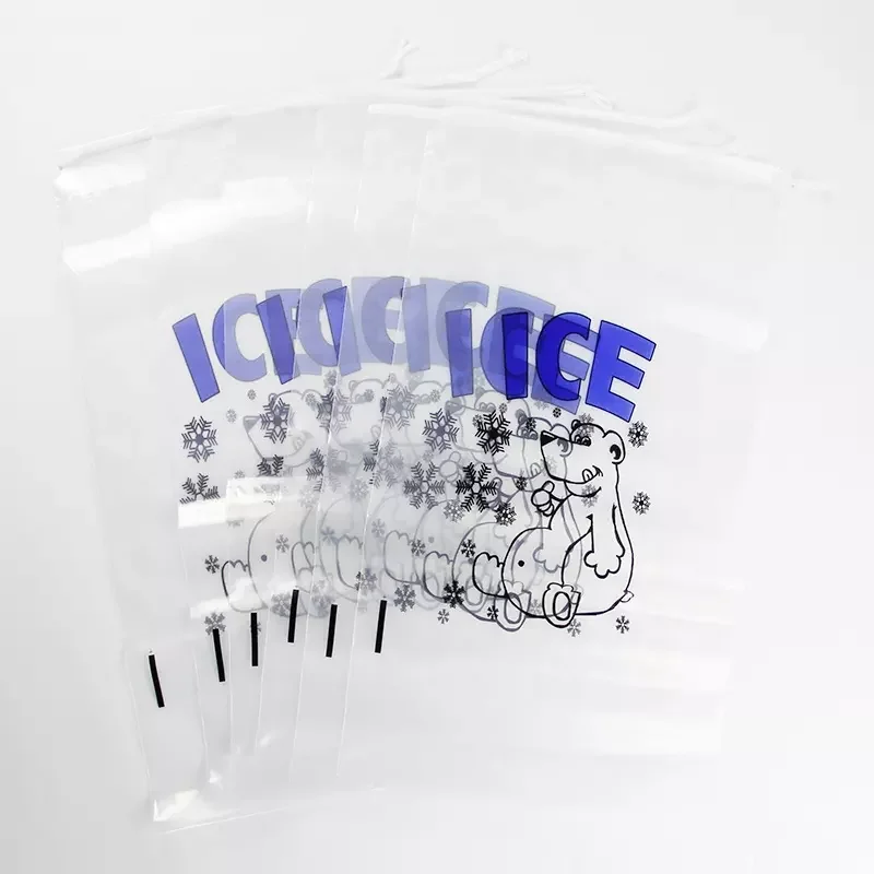 ice bags drawstring ice bags heavy duty transparent flat pouch ice bags