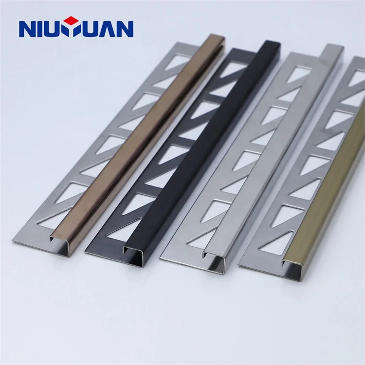 NIUYUAN Decoration Polished Tile Profile Stainless Steel Tile Trim Strip For Tile Corner