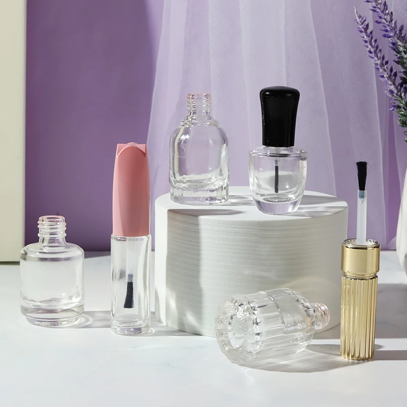 Idealpak 7ml Nail Polish Glue Bottle Nail Polish Bottle Transparent 5ml OEM