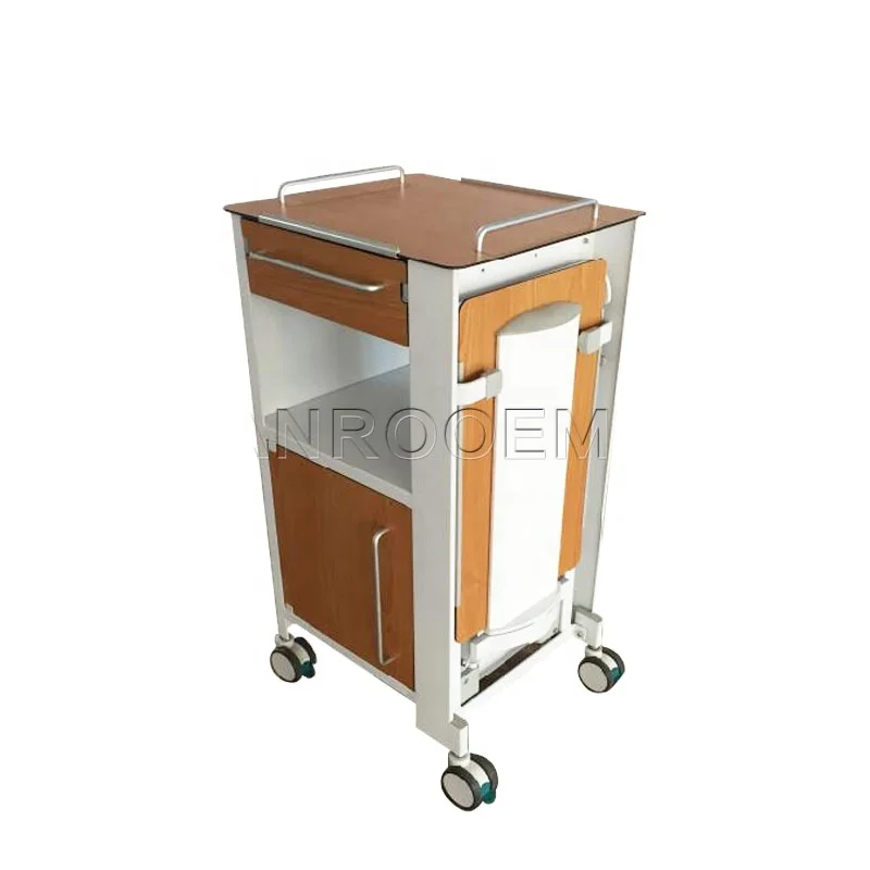 BC010F больничный мобильный пациентный деревянный прикроватный шкаф с столом