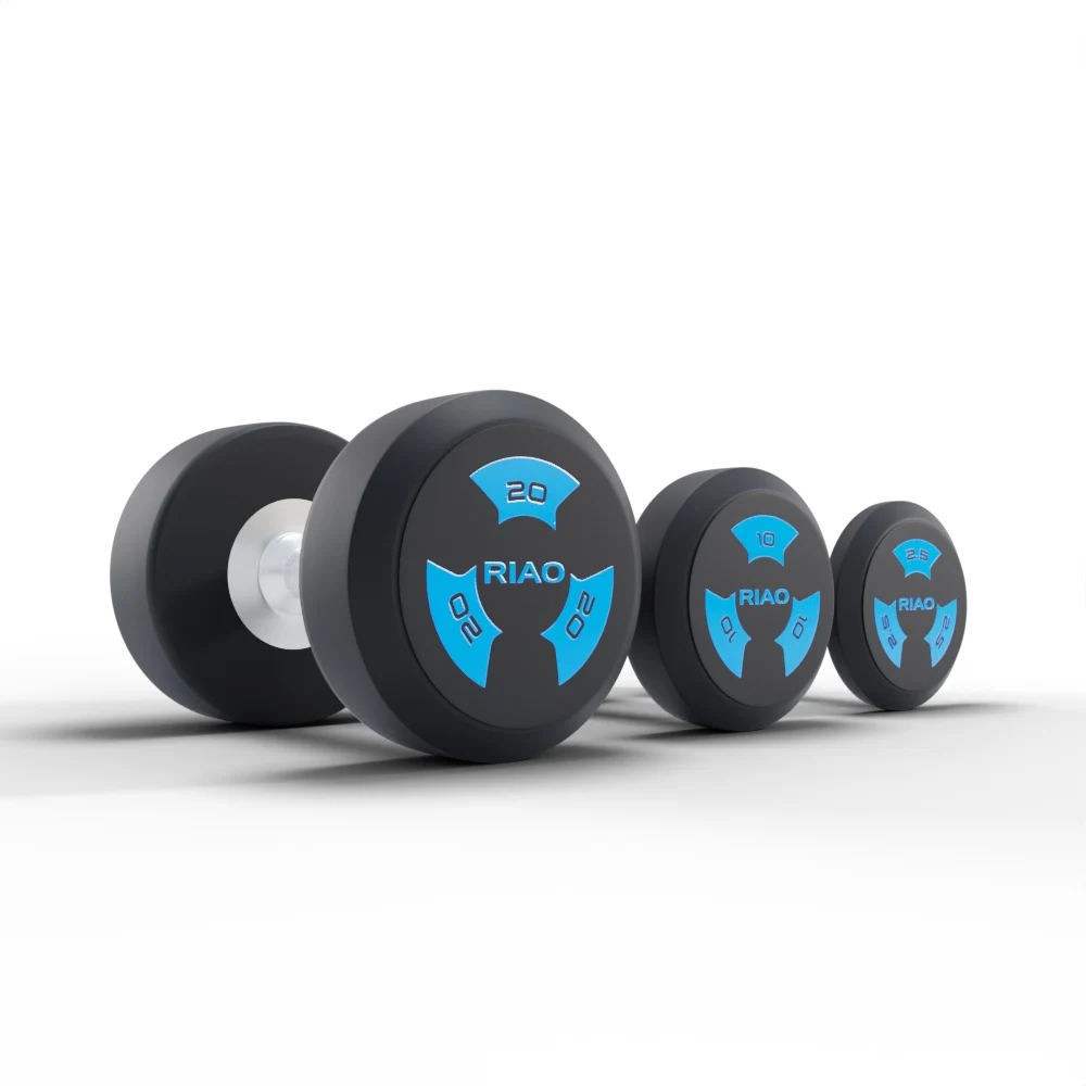 High Quality Wholesale Free Weights kg lbs Manufacturer PU Round Head Dumbbell Gym Dumbbells