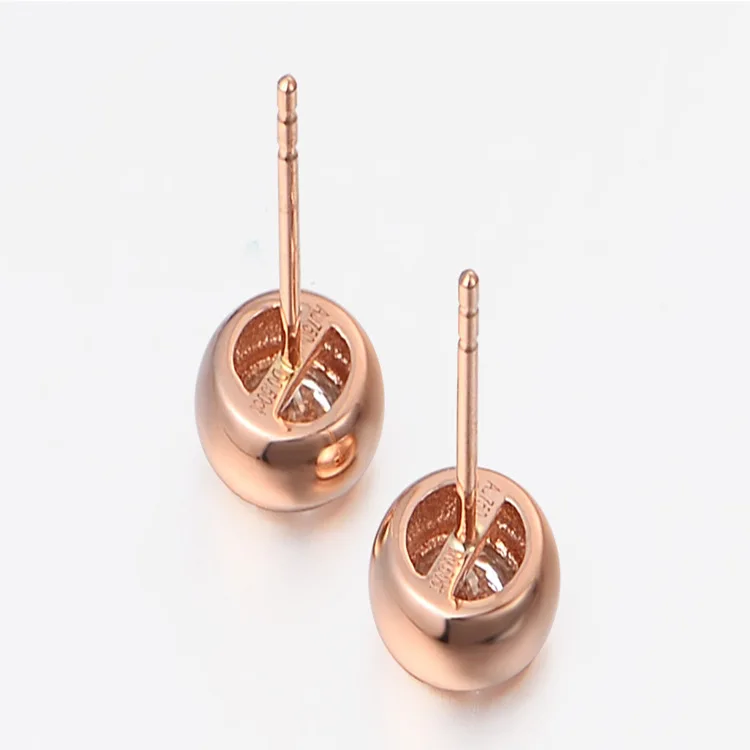 Luxury Fashion Solid Pure Real 18K Gold Diamond Earrings Jewelry Women Ladies Female Bridal Engagement Wedding Earrings