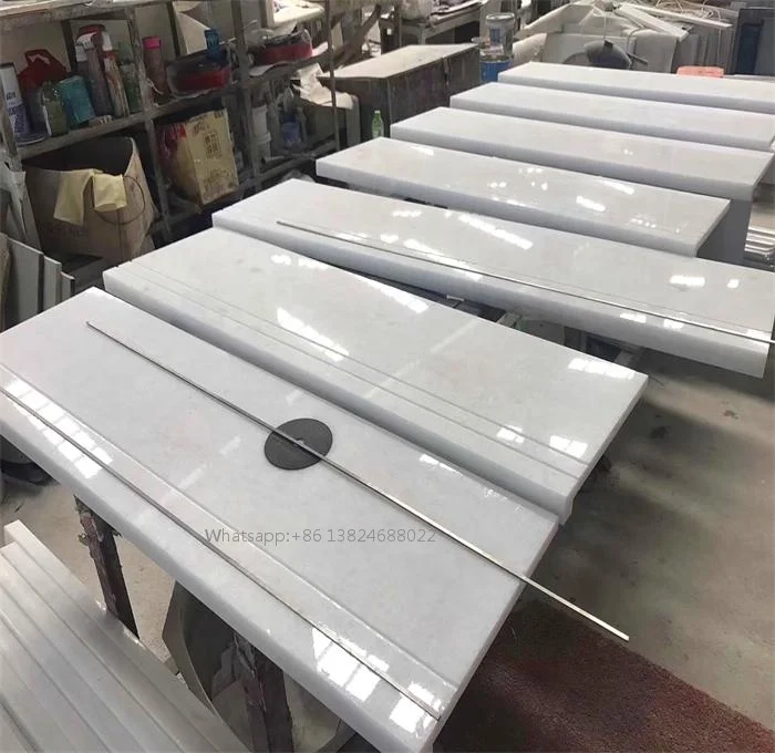 
pure white marble stairs and stone tiles flooring from vietnam suppliers for projects villa 