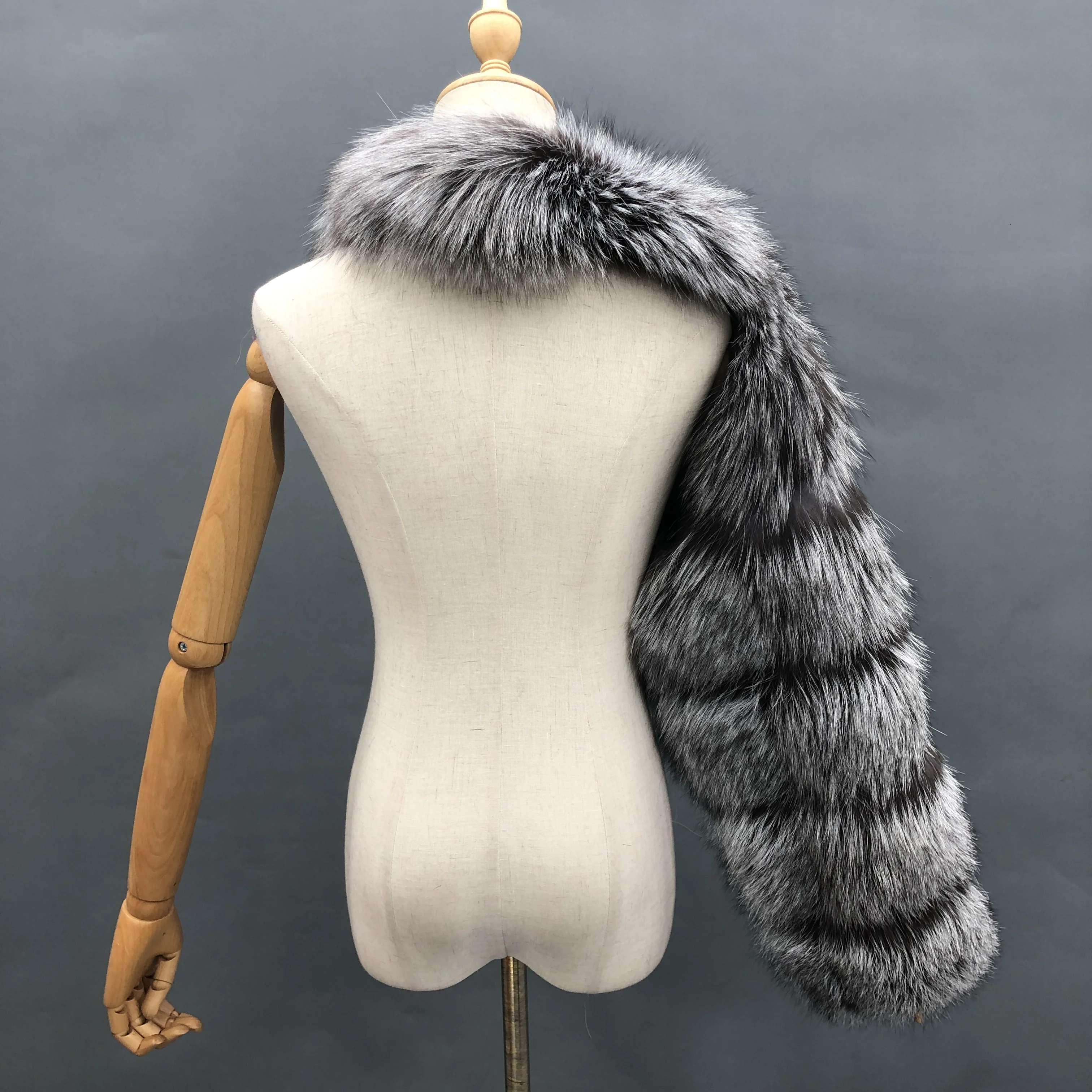 New popular unique design 2 tone fox fur color combo Arm Fox fur Sleeve