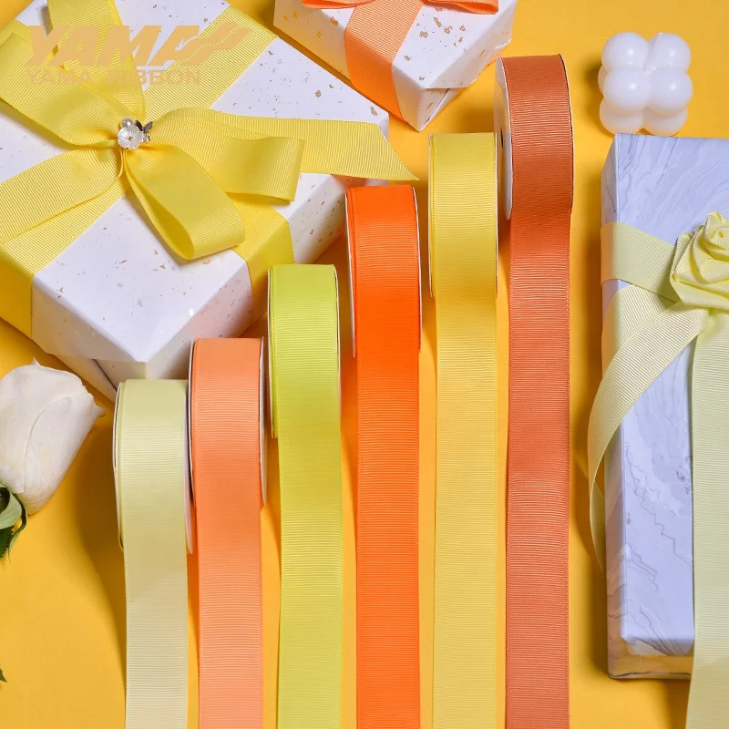 YAMA заводская цена оптом однотонные цвета 1 дюйм 25 мм оранжевая желтая корсажная лента