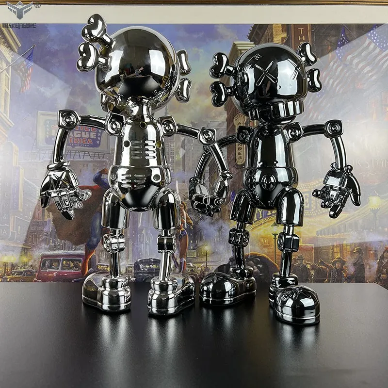 Premium Black Silver Plating Resin Figure Custom Made Designer Resin Figure Toy Electroplating Polyresin Figurine