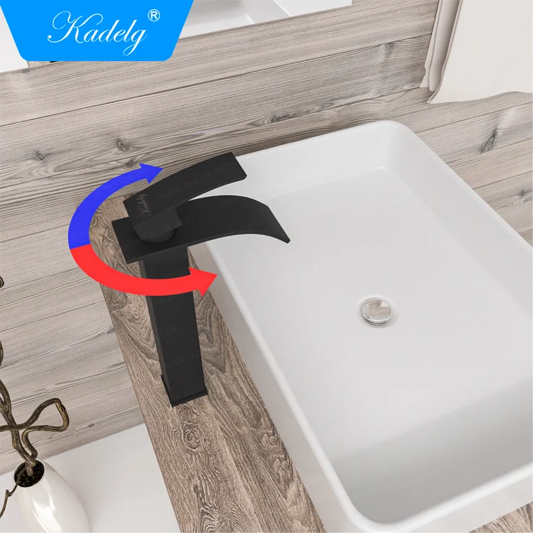 China Wholesale Deck Mounted Matt Black Basin Faucet