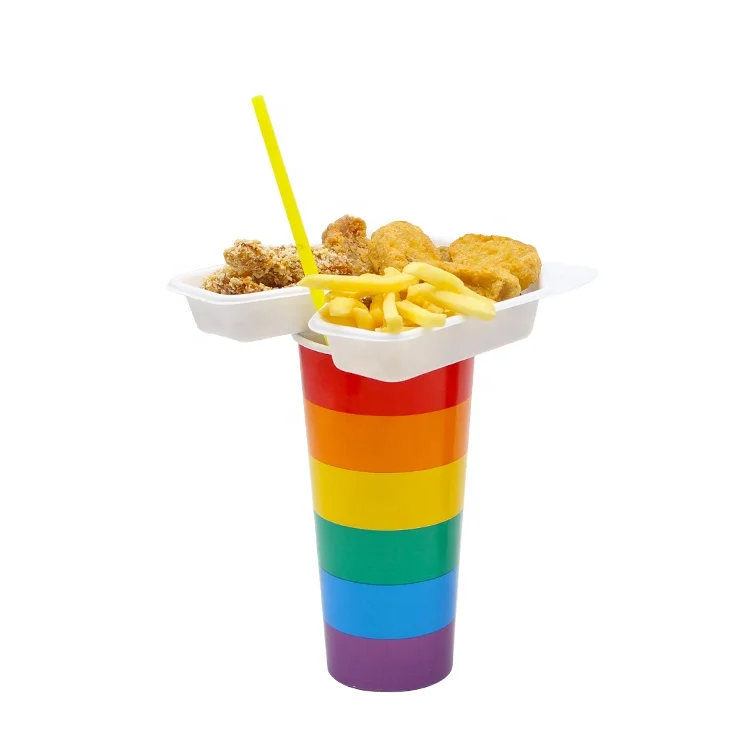  LOKYO beverage share cup top take away food container fruit tray disposable plastic