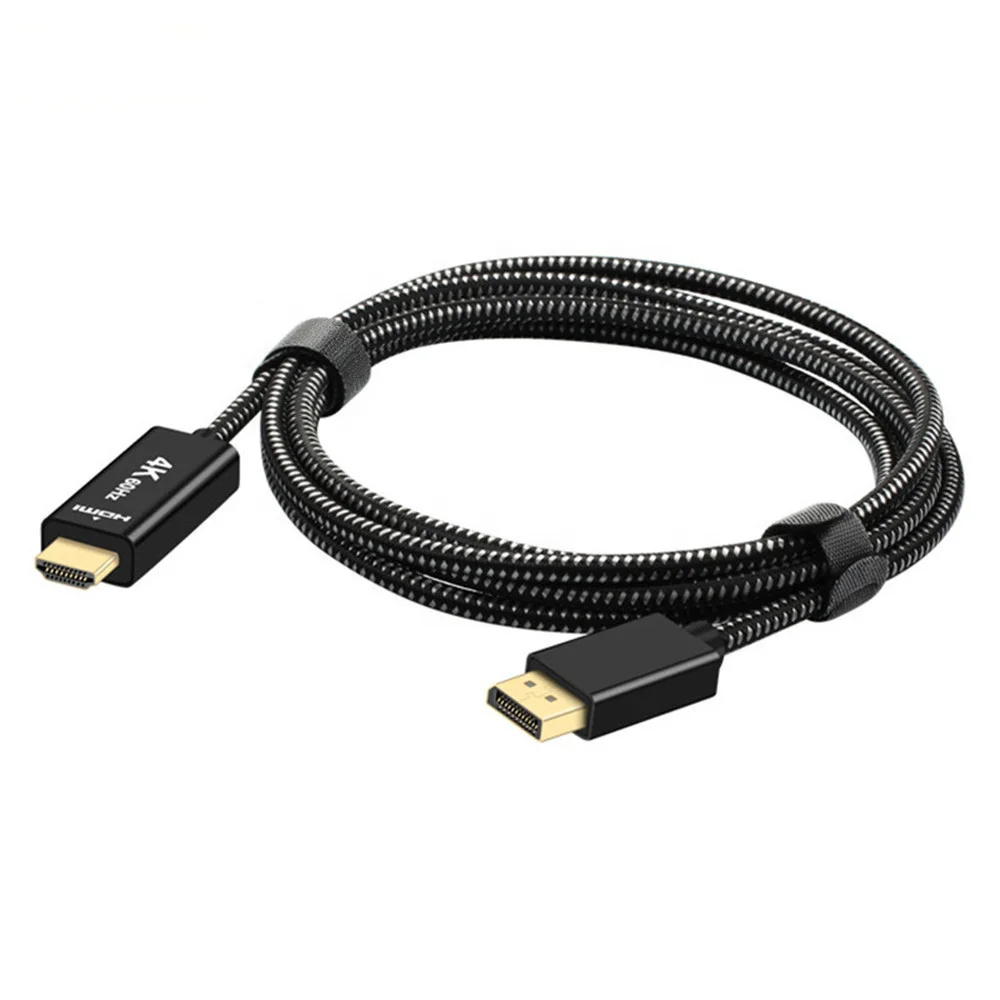 Vnew customized length  Displayport to HDMI CABLE 4K 60Hz DP to HDMI Gold-Plated Cord 6 Feet Cable for mobile phone