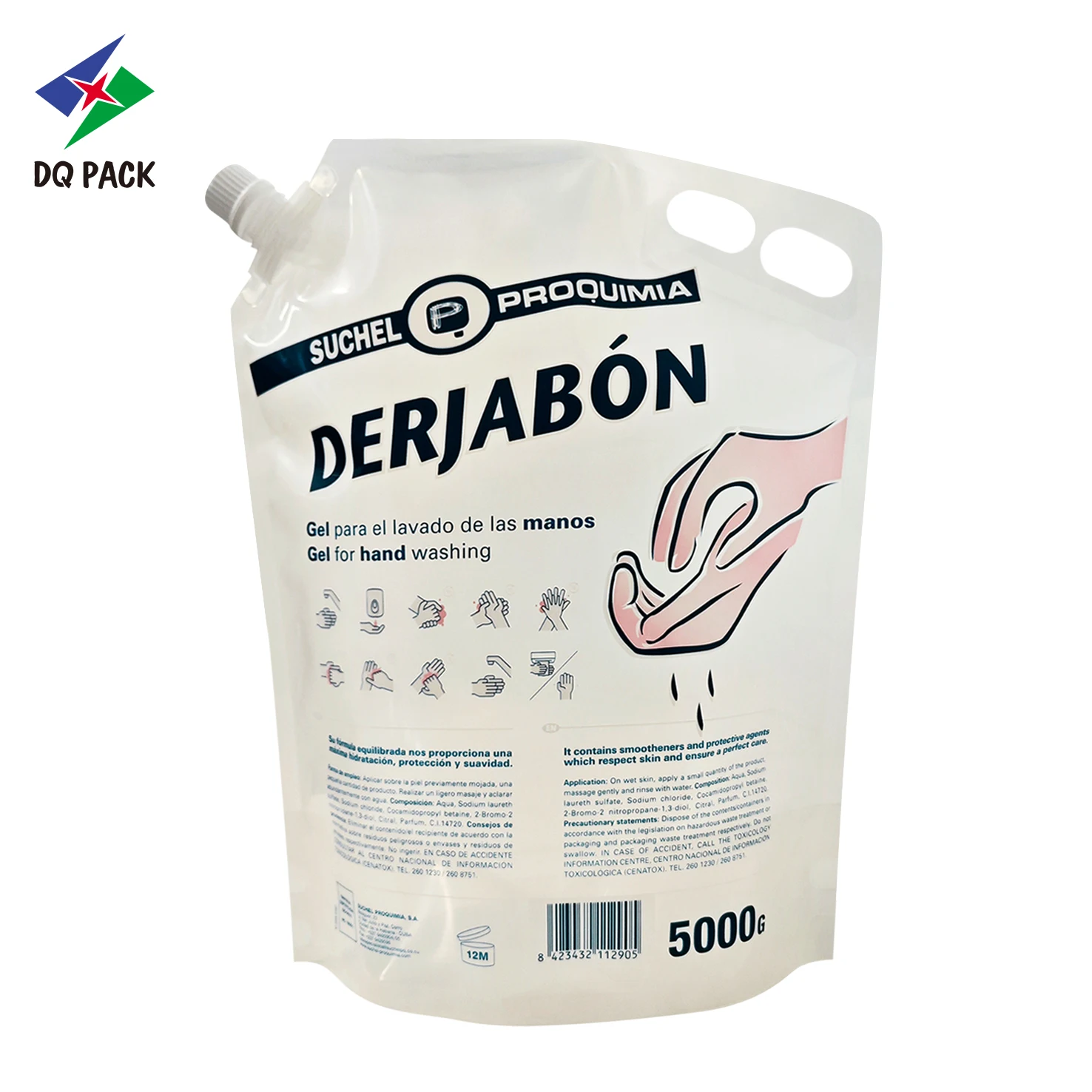 DQ PACK Recyclable Plastic Spout Pouch Sanitizer Washing Powder liquid bag