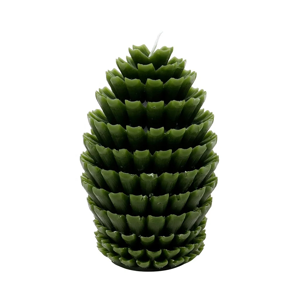 Wholesale Creative Holiday Mold Candle Soy Blend Wax Pine Cone Shaped Candle For Christmas Decoration