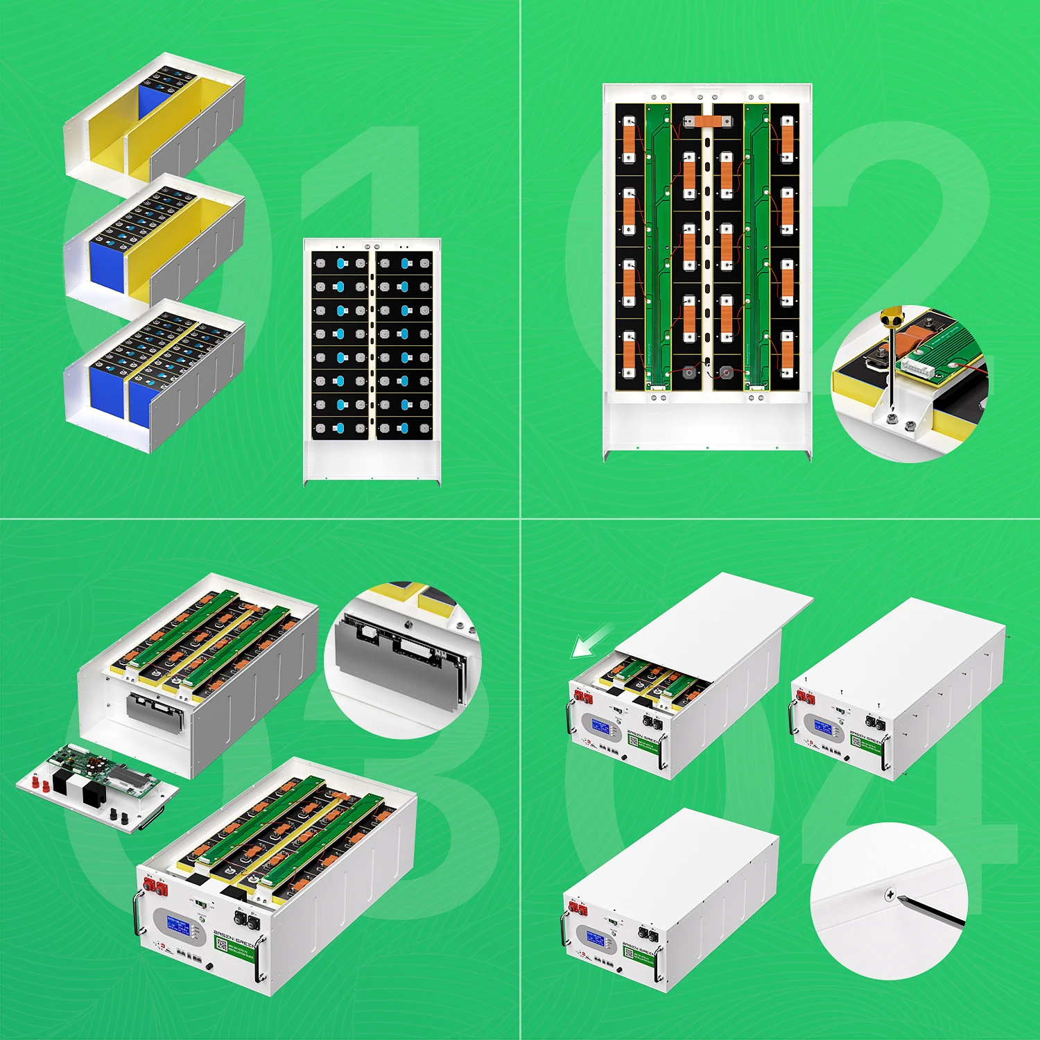 EU Stock 48V 16S 280Ah 300Ah Easy Installation Metal case 200A BMS Built In Lithium Battery Box Solar Storage Battery Pack
