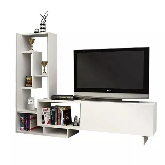 Simple Modern Tv Stands Household White Tv Stand Tv Cabinet With Book Shelf