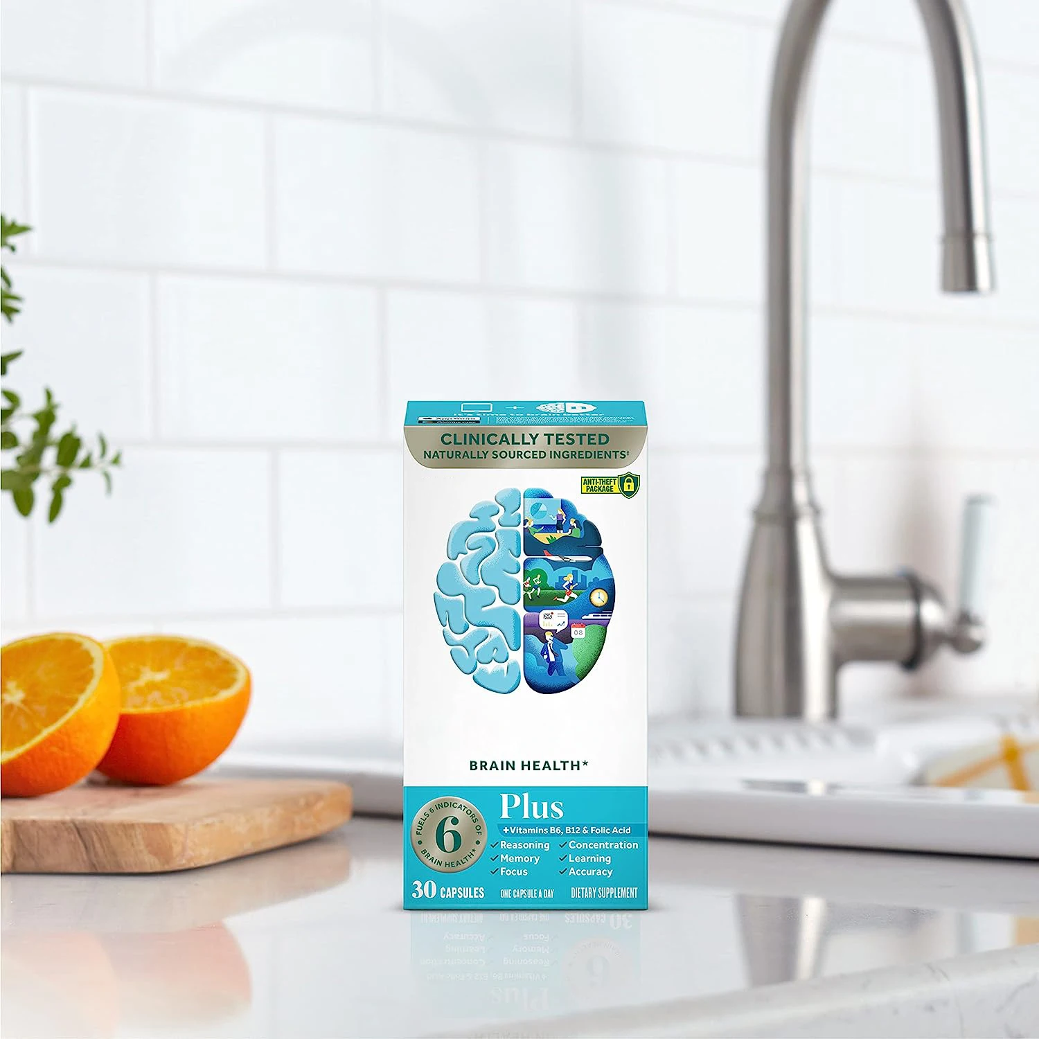 Vegetarian Brain Supplement For Memory, Focus & Concentration, Vitamins B6 & B12 and Nootropics Phosphatidylserine