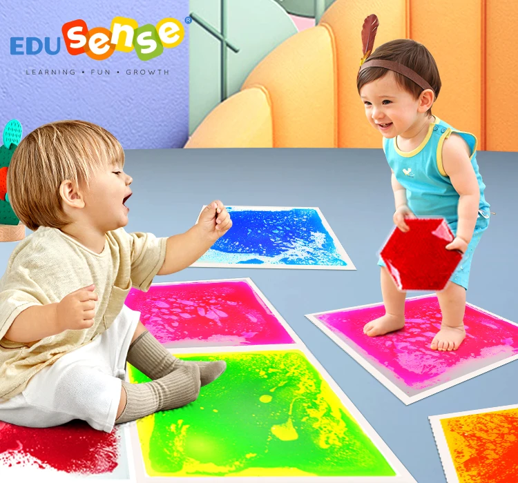 EDUSENSE Juguetes Para Nino 30x30 см сенсорная жидкая напольная интегрированная декоративная гелевая плитка развивающая игрушка для детей с аутизмом