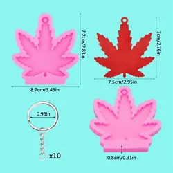 Resin Weed Baking Keychain Molds Silicon Making Keychains Maple Leaf Silicone Mold