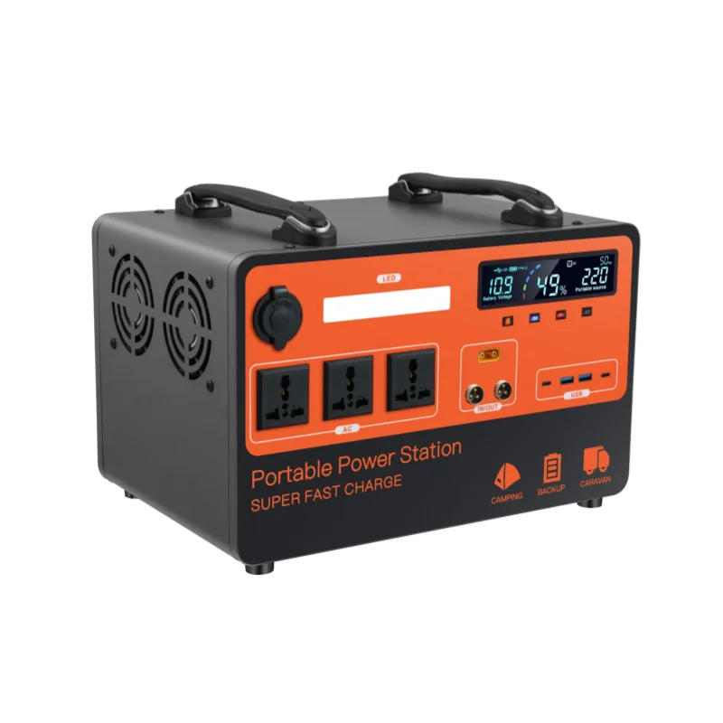 Fast Charging AC DC Rechargeable Emergency Solar Generator 110v 220v 2000W Lifepo4 Battery Portable Power Station