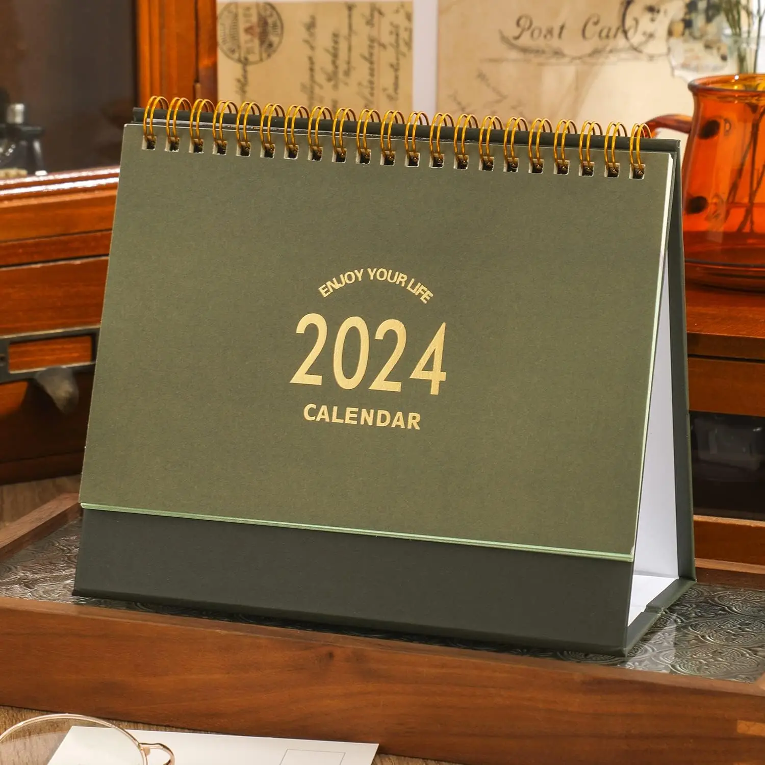 Custom Standing Flip Calendar Perpetual Desk Spiral Table Calendars Custom
