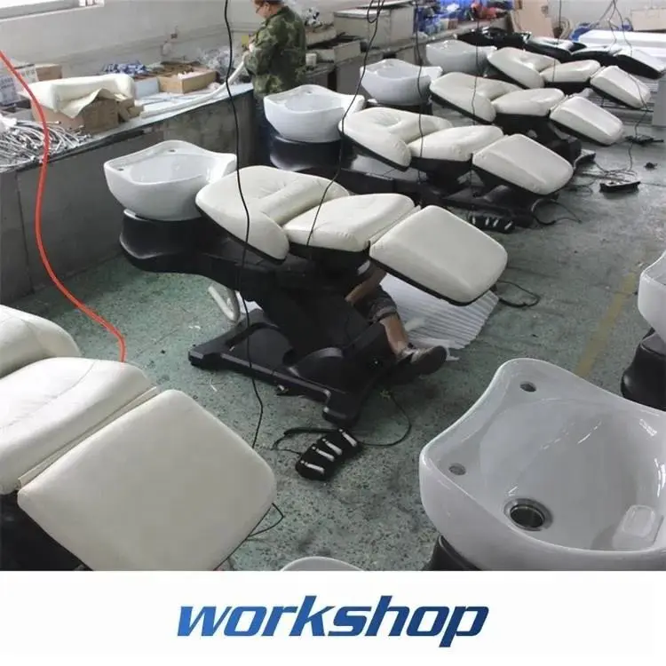 Hair Washing salon electric  adjustable shampoo bowl chair rotated shampoo bed for barber shop