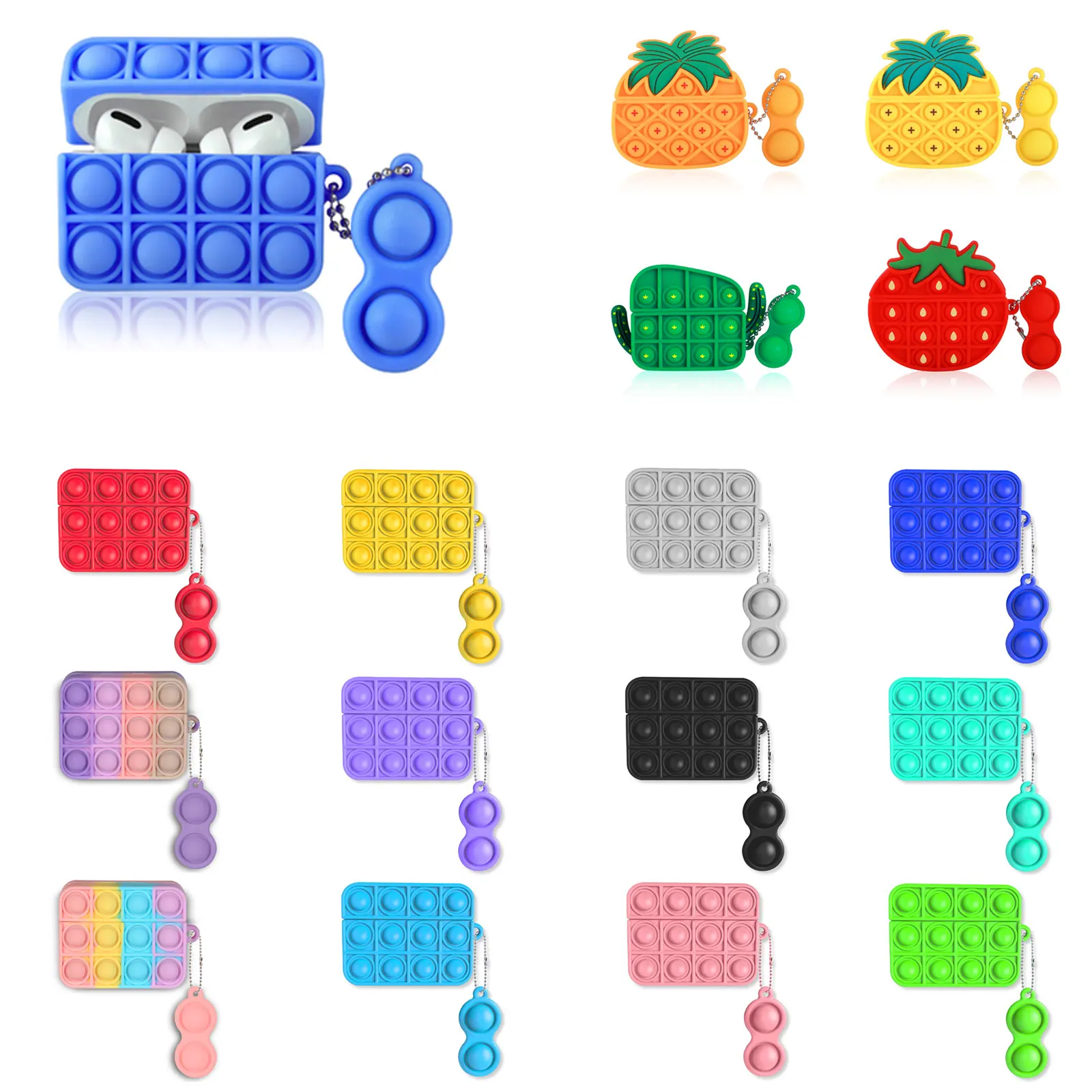 New Arrivals 3D Cute Fidget Toys Protective Cover For Airpods Pro Case Silicone Case For Airpod 3 Case