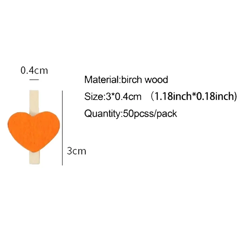 Red Heart Love Wooden Clothes Photo Paper Peg Pin Mini Clothespin Postcard Clips Home Wedding Decoration Stationery