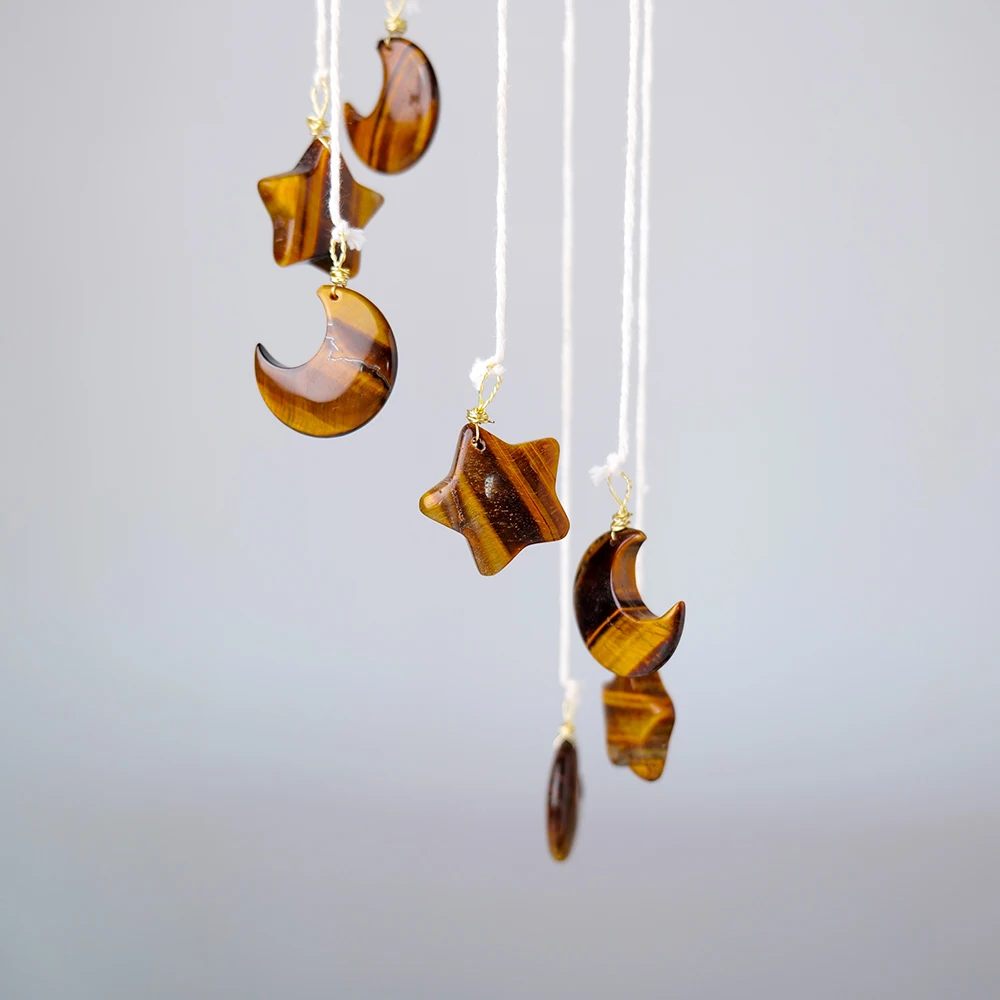 Подвеска в виде звезды и Луны ручной работы Хрустальная подвеска для автомобиля украшение сада на открытом