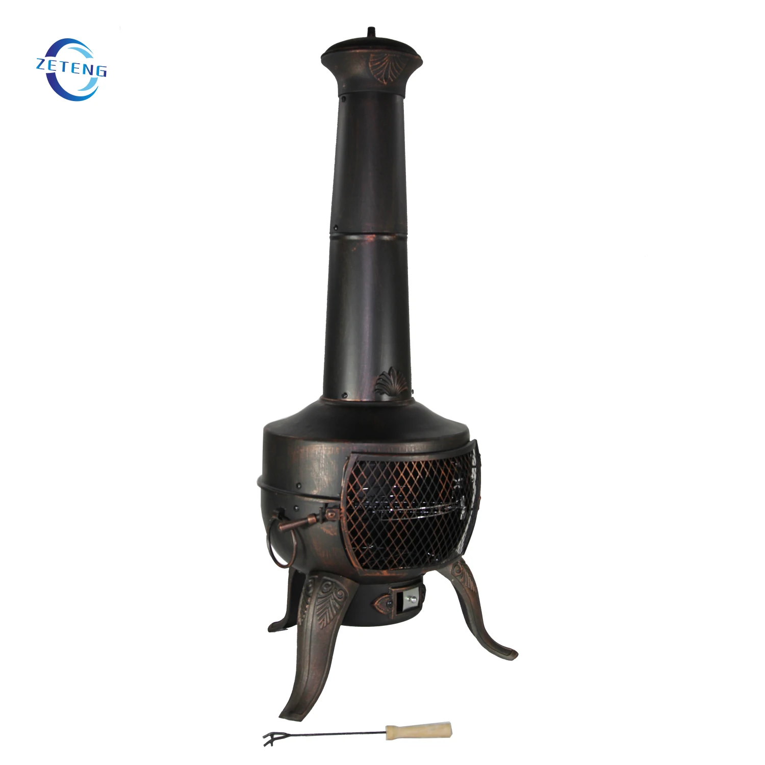 Garden Wood Burning Cast Iron Fireplace Chiminea Outdoor Patio Heater Solid Cas iron Chiminea