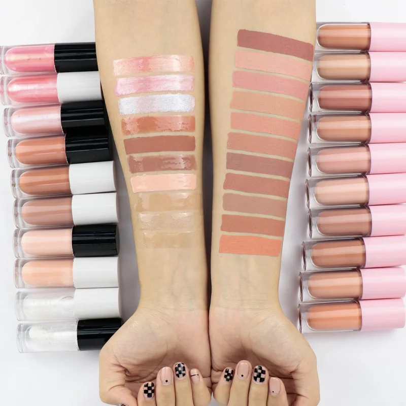 Wholesale  Cosmetic Custom Logo Lipgloss Vendors Matte Lip Gloss Nude Clear Shinny Shimmer Lip Gloss Private Label