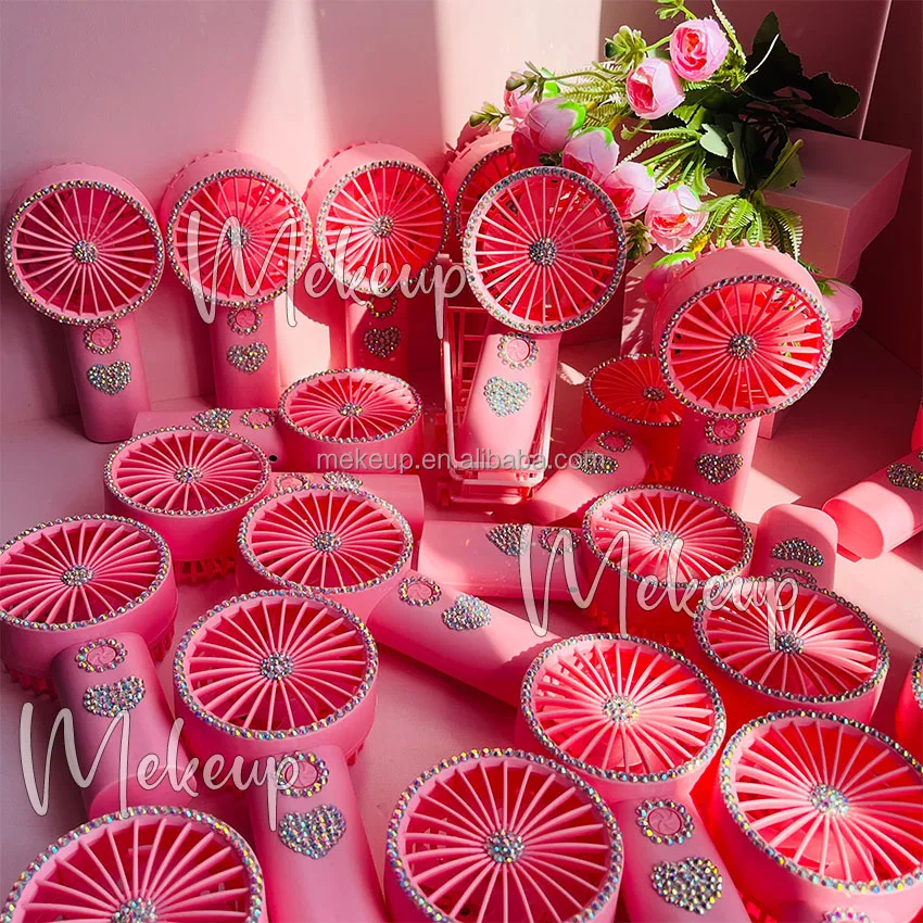 Pink portable eyelash dryer USB charging Electric Fan glue quick dry Mini Fan Air Blower Handheld mini Fan