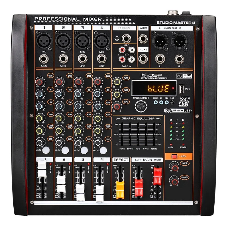 mixer audio digital DSP 4/8/12/24 channels stereo music consoles mixer  DJ controller professional digital powered audio mixer