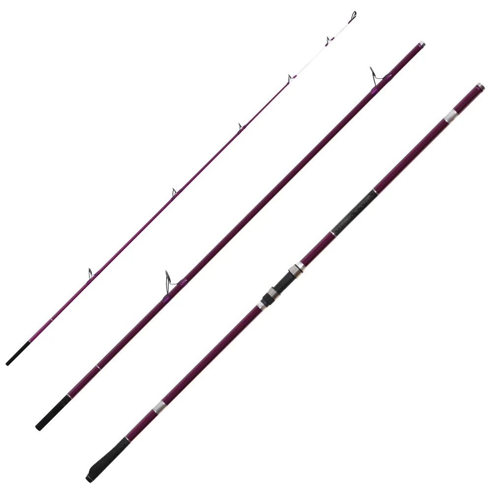 SFR064 4.2m high quality nano carbon fiber blank fuji guide reel seat 3 section sea power surf casting fishing rod