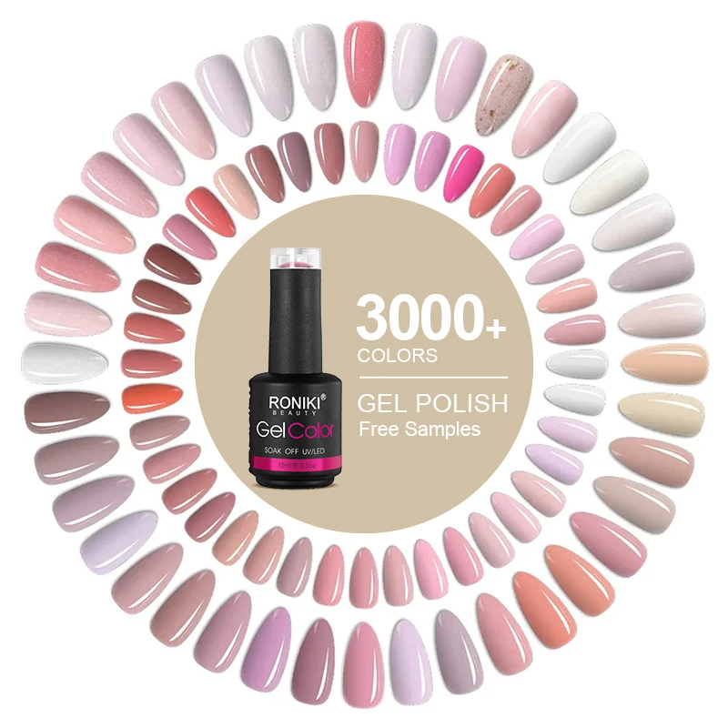 RONIKI Custom Logo Private Label Gel Nail Polish Wholesale Nail Uv Gel Free HEMA Soak Off Vegan Very Good Nail Gel Polish